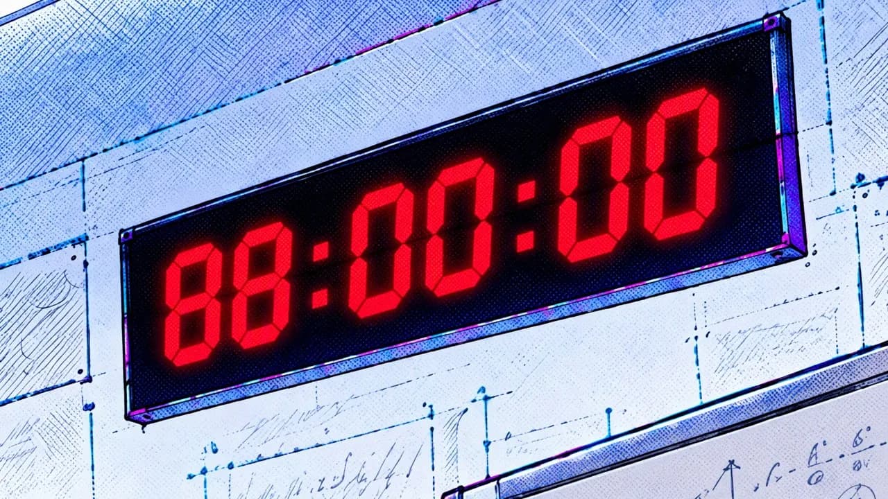 The clock redrawn as a sharp new still